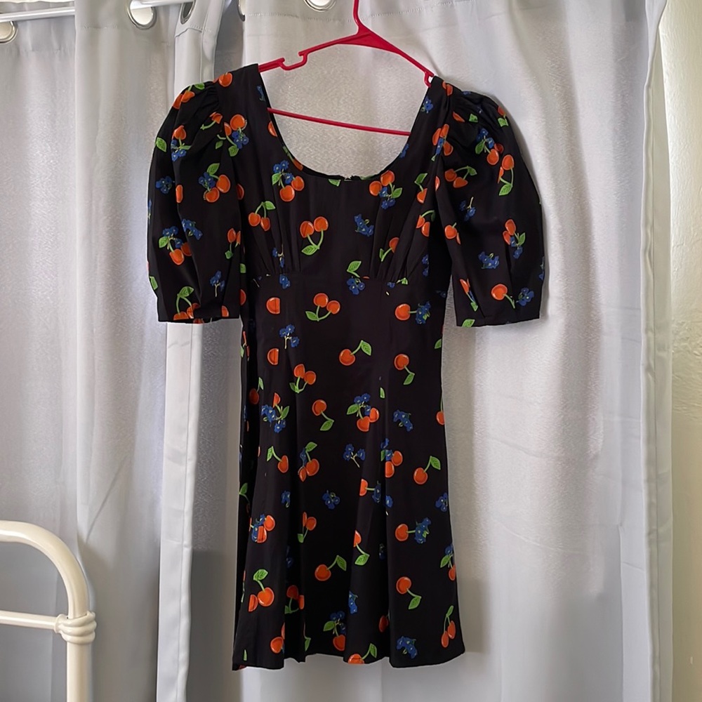 Cherry print puffy sleeved short dress by collusion x size US 6